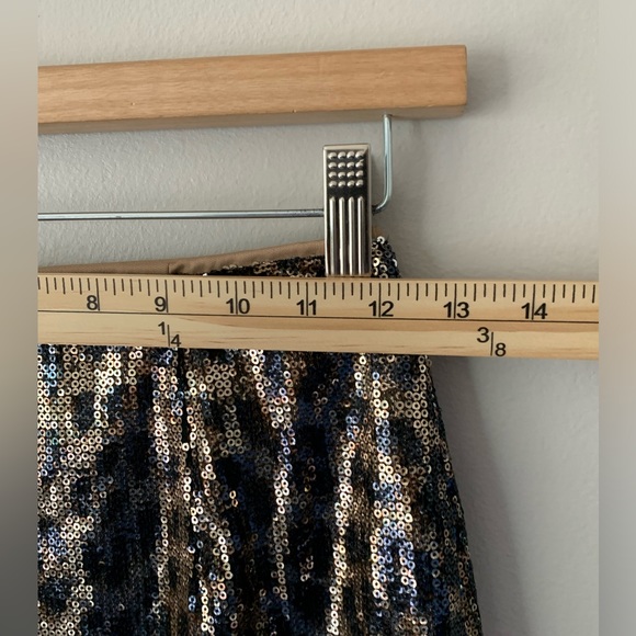 NWT Altar’d State Sequin Leopard Gold Black Mini Skirt Animal Print XS - Picture 9 of 10